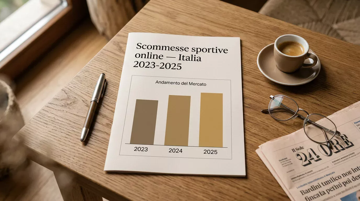 Grafico raccolta scommesse sportive online Italia 2023-2025
